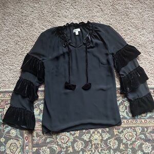 Black flowy chiffon blouse